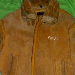 Phat Farm Tan Suede Leather Coat (6XL)